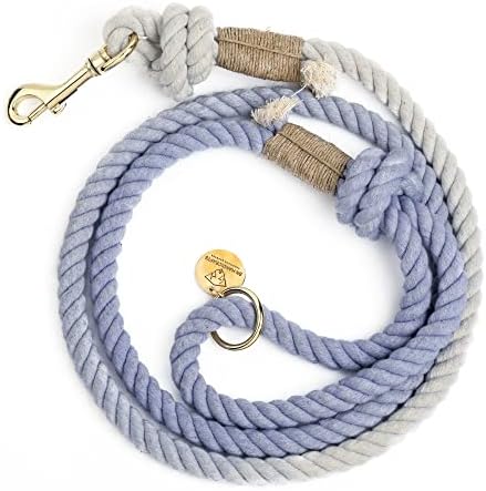 Ombre azul claro ombre de corda feita de corda para cães corda cão coleira corda de cachorro fofo cão coleira trançada