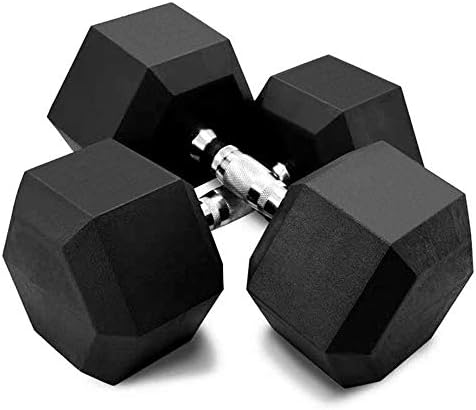 Haltere de borracha hexáticos com alças de metal para treinamento de força de força em casa Exercício muscular Escolha peso