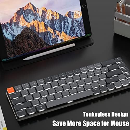 Teclado KeyChron K7 Mecânica Teclado sem fio/Wired, Layout de 65% Ultra-Slim 68 teclas compacta teclado com teclado de computador com