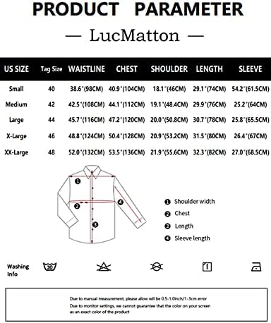 Lucmatton Men's Dress Shirt Formal Strety Wrinks Manga Longa Slim Fit Button Camisetas para festa de casamento