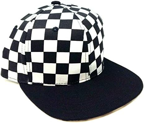 Dweebzilla preto e branco impressão quadriculada Bill Flat Snapback Chapéu Snapback