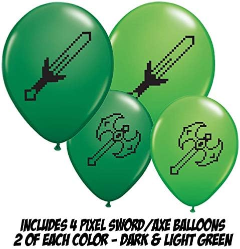 Balões de festas de 24 pixelados de Gypsy Jade - Balões de Latex com estilo de videogame de 12 de 12