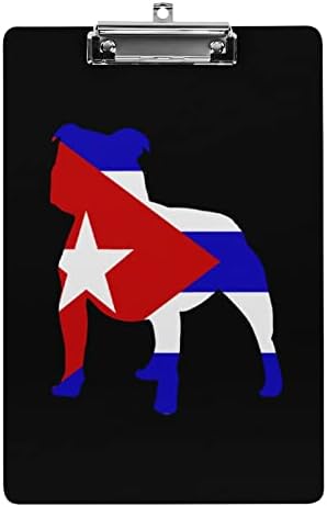 Pitbull Cuba Flag Clelipboards com clipe de metal 12,5 x 8,5 polegadas de clipes fáceis de pendurar para o evento