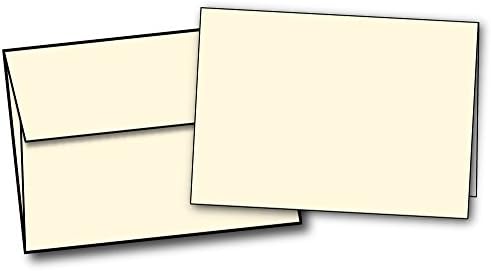 Blank 5 x 7 Cartões e envelopes - Ivory/creme - Papel de capa de 80 lb de 80 libras - Jato de tinta/impressora a