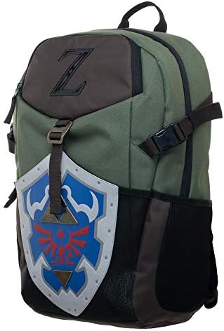 Nintendo Zelda Link de videogame Link Shield Green Canvas Backpack