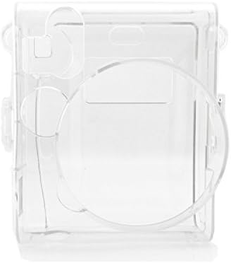 Capa de câmeras de cristal transparente de plástico dura Hellohelio para fujifilm mini 90 com cinta