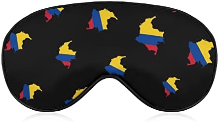 Mapa de bandeira da colômbia máscara de sono máscara macia tampa de máscara de olho de olhos vendados com cinta elástica ajustável