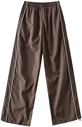 Calça feminina miashui calça feminina calça de carga solta feminina retro bolso de bolso baixo calças de ajuste solto para mulheres