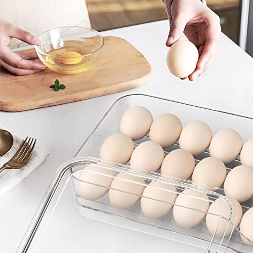 Seespring ovo porra para geladeira, 18 recipiente de ovo para geladeira, caixa de armazenamento fresco de ovo para geladeira,