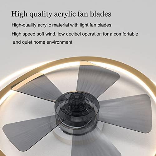 Ventilador de teto de 45cm DLSixyi com luzes fechadas de teto de ventilador de baixo perfil 72w com controle remoto escurecimento