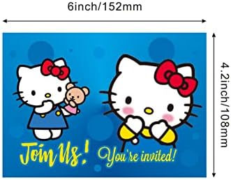 Ufligs 24pcs Hello Kitty Cat Annitrigity convites, Hello Kitty Cat Party Party Birthday Party Supplies Decoration