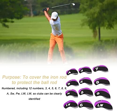 Protetor de cabeça do clube de golfe Jopwkuin, portátil Numberou 12pcs Golf Club Headcover Scratch Proof para esportes