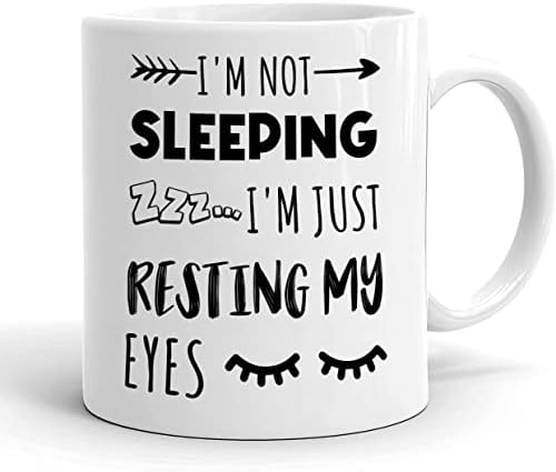 Eu não estou dormindo - estou apenas descansando os olhos - caneca engraçada - presente engraçado - presente para papai - ideia de presente de caneca de café - caneca de café engraçada 11oz