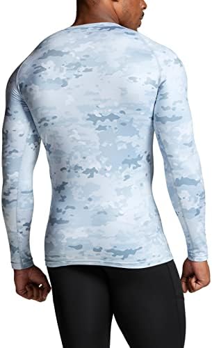 Athlio 1 ou 3 embalam camisas de compressão de manga longa masculina, camada de base de engrenagem de inverno, camiseta