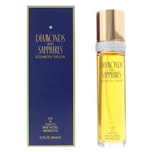 Diamantes e safiras de Elizabeth Taylor para mulheres, spray Eau de Toilette, 3,3 fl oz