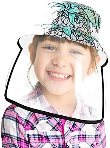 Chapéu de proteção para adultos com escudo facial, chapéu de pescador anti -sun tap, desenho animado de abacaxi é bom