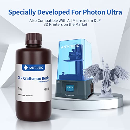 Resina de Anycubic 3D Impressora, resina de cura UV 365-405nm DLP UV para photon Ultra/Photon D2, alta precisão e resina artesanal de cura rápida para impressão DLP LCD SLA 3D, 8K capaz