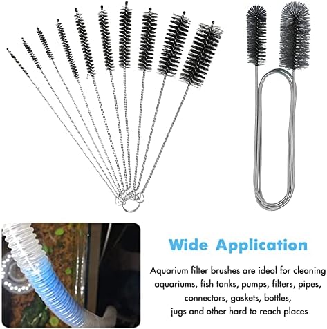 11pcs Brush de drenagem flexível e pincel de limpador de palha Conjunto de escova de aço inoxidável Brush de cabeceira