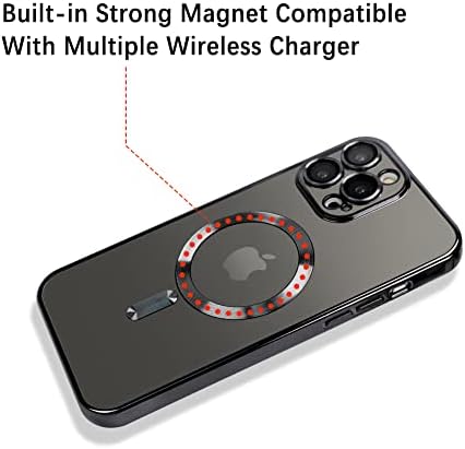 Ook compatível com iPhone 13 Pro Max Case com lente de câmera protetor anti -arranhão protetora protetora à prova de choque Slim Eletroplatou iPhone 13 Pro Max Case para homens