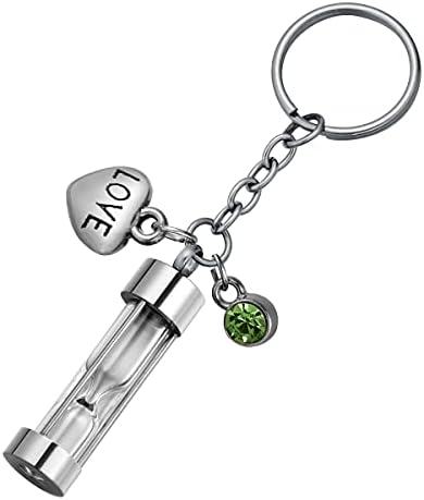 FCZDQ Hourglass Ashes Keychain Urn Pingente Memorial Memorial