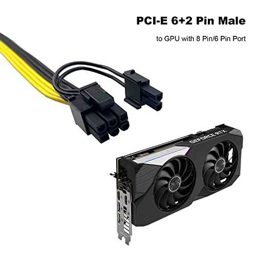 Amangny 3 pacote pci-e 6 pinos masculino a 8 pinos gpu gpu pcie Extensão Cabo de potência BTC Miner PCI Adaptador