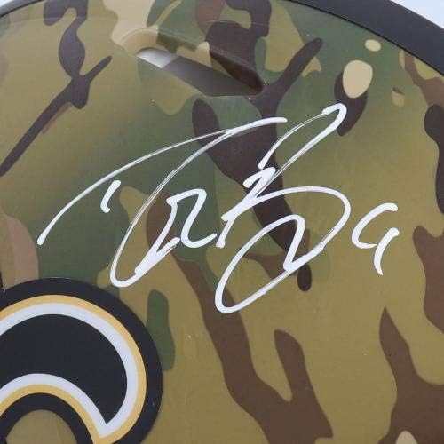 Drew Brees New Orleans Saints autografou Riddell Camo Capacete Authentic Speed ​​Alternate Speed ​​- Capacetes NFL autografados