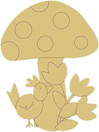 Corte de cogumelos de design de cogumelos Decoração de mola de mola cabide de porta artesanal mdf forma de tela 4 art 1