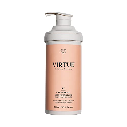 Virtue Curl Shampoo | Tamanho profissional 17 oz | Hidratos, nutre e repara cabelos encaracolados