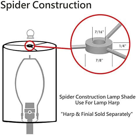 Aspen Creative 34036 Scallop Scallop Spider Spider Spider Spider Construction Lamp Shade em damasco, 14 de largura