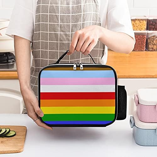 LGBT Rainbow Transgender Pride Bandle Reutilable Lunch Saco de lancheira isolada Contêiner para viagens de piquenique de trabalho