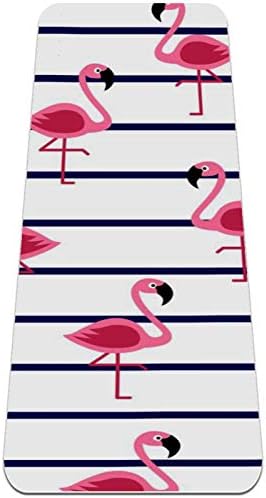 Flamingos em listras marinhas premium grossa de ioga mato ecológico saúde e fitness non slip tapete para todos os tipos de yoga de exercício e pilates
