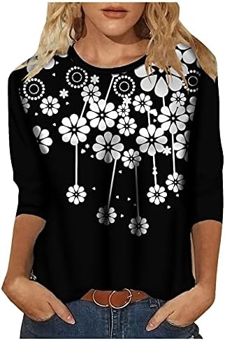 Mulheres 3/4 Camisas de manga de verão Tops de manga curta Tops casuais camisetas novidade tie tye tye estampar camisetas casuais