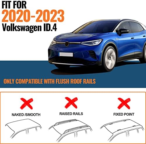 Barras transversais para rack de telhado para Volkswagen VW ID.4 2020 2021 2022 Bagagem de travessa de barra de travessia