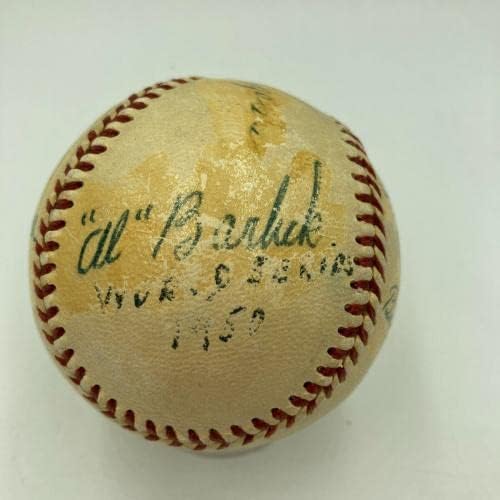 1950 World Series Signed Game usou Yankees de beisebol vs. Phillies Mears COA - MLB Game autografado usado Baseballs