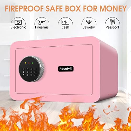 0,8 Cu Ft Fire Proof Pequeno Caixa Segura para Dinheiro, Segurança em Casa Digital segura com teclado programável e prateleira