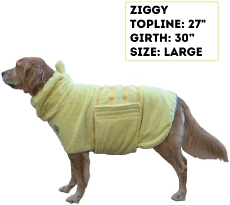 Derpychappy Premium Dog Robe Toalha, manto de microfibra absorvente para cães e gatos pequenos médios extras grandes, toalhas