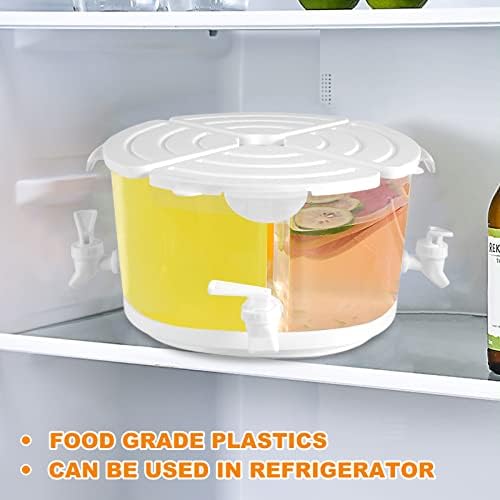 1,37 galão de bebida dispensador com spigot, gire o dispensador de suco de plástico removível de 360 ​​° para geladeira, 4 grades refrigeradores