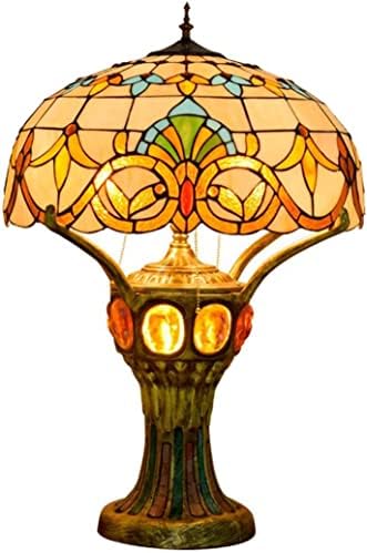 Lâmpada de mesa barroca de luxo europeia Tiffany Style Desk Lâmpadas de mesa feitas de vidro de vidro lâmpadas de leitura