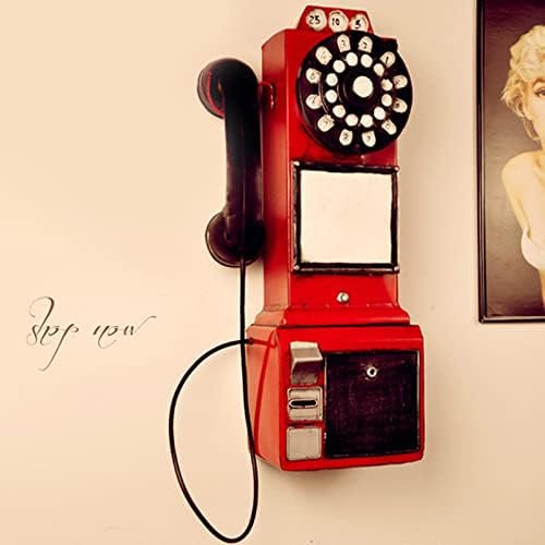 Modelo de telefone fixo para casa, decoração de telefone antigo rotativo vintage, decoração de decoração de barra de café