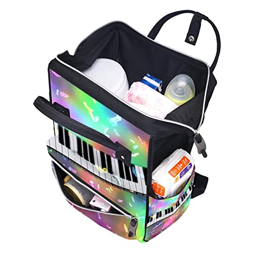 Piano Keys fraldas Bolsas de bolsas de múmia Modas Mochila de grande capacidade Bolsa de enfermagem Bolsa de viagem para cuidados