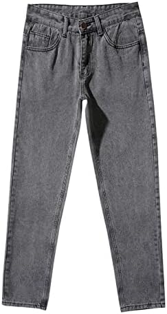 Miashui Boy Scocking Casual Fly Jeans Solid Troushers Calça de bolso de zíper de jeans da moda masculina masculina calça masculina