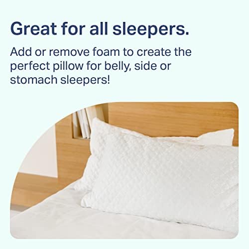 Sleep é a fundação queen size ralado almofadas de espuma de memória para dormir - travesseiros ajustáveis ​​e resfriados para dormentes laterais e todas as posições para dormir - travesseiros queen size