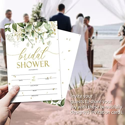 25 Convite de recepção de casamento, cartões de preenchimento de chuveiro de noiva, convites de noivado com envelopes,