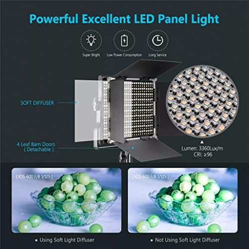 N/A LED Video Light Painel de vídeo Iluminação CRI 95 660 Luz +U LUZ DE VÍDEO DE LED DIMMABLE DE SUPORTE