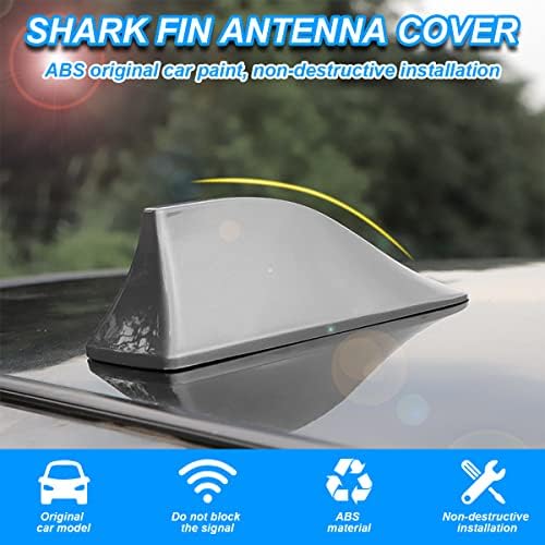 Antena aérea de tubarão Fin para telhado de carro, teto superior automotivo AM/FM Base de sinal de rádio, decoração de forma de barbatana