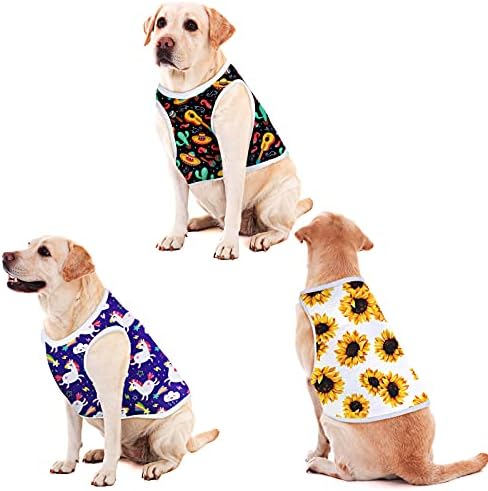 8 peças sublimação camisa de cachorro em branco, pijamas de vestuário para cães transferidos por calor, colete de cachorros leves prensos de calor, roupas frias de cachorro respirável para pequeno cão médio vestindo
