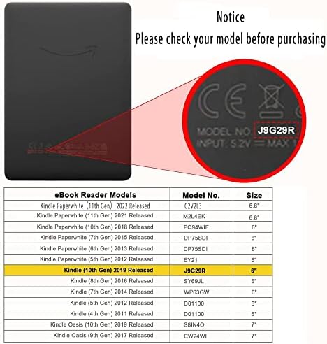 Caixa de casca macia para 7 Oasis Kindle Oasis 10ª geração Liberação Oasis 9ª geração, 2017 Lançamento, tampa de proteção leve e leve