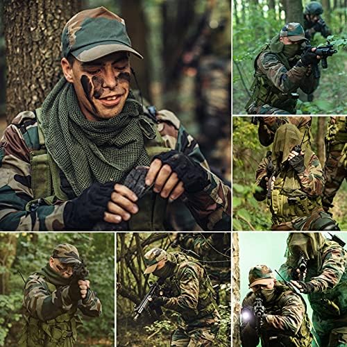 Grvcn Sniper Véil Lenço tático Corpo Militar Camar malha Rede, lenço de padrão de camuflagem de dupla face