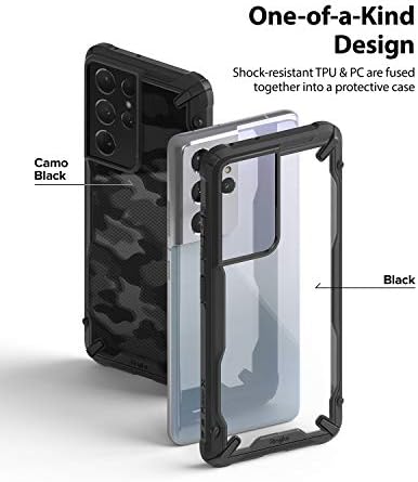 Ringke Fusion -X Compatível com Samsung Galaxy S21 Ultra Caso, capa de telefone protetora de proteção MIL à prova de choque - preto