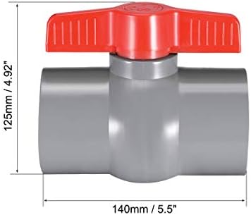 Válvula de esfera de PVC de 40 mm UXCELL para tubo de abastecimento de água, conexão de deslizamento